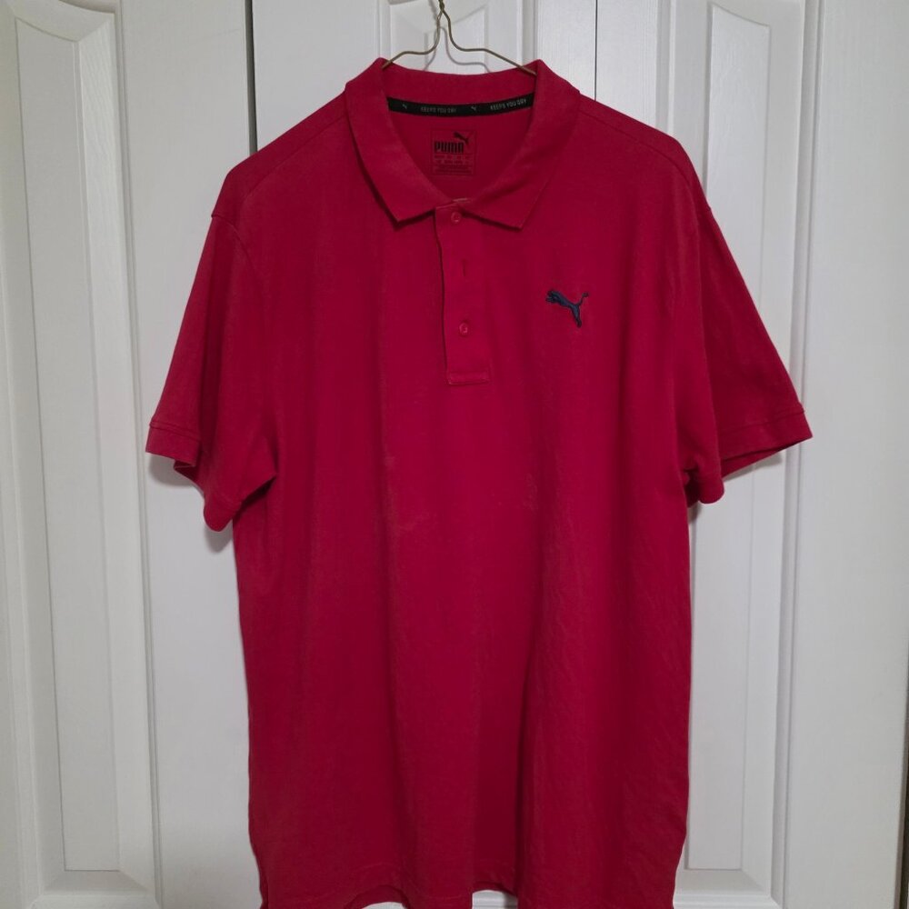 Puma Men's Red Polo/Golf Shirt (Size: Large Regular)